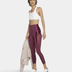 Nike 7/8 mesh leggings in Villain Red